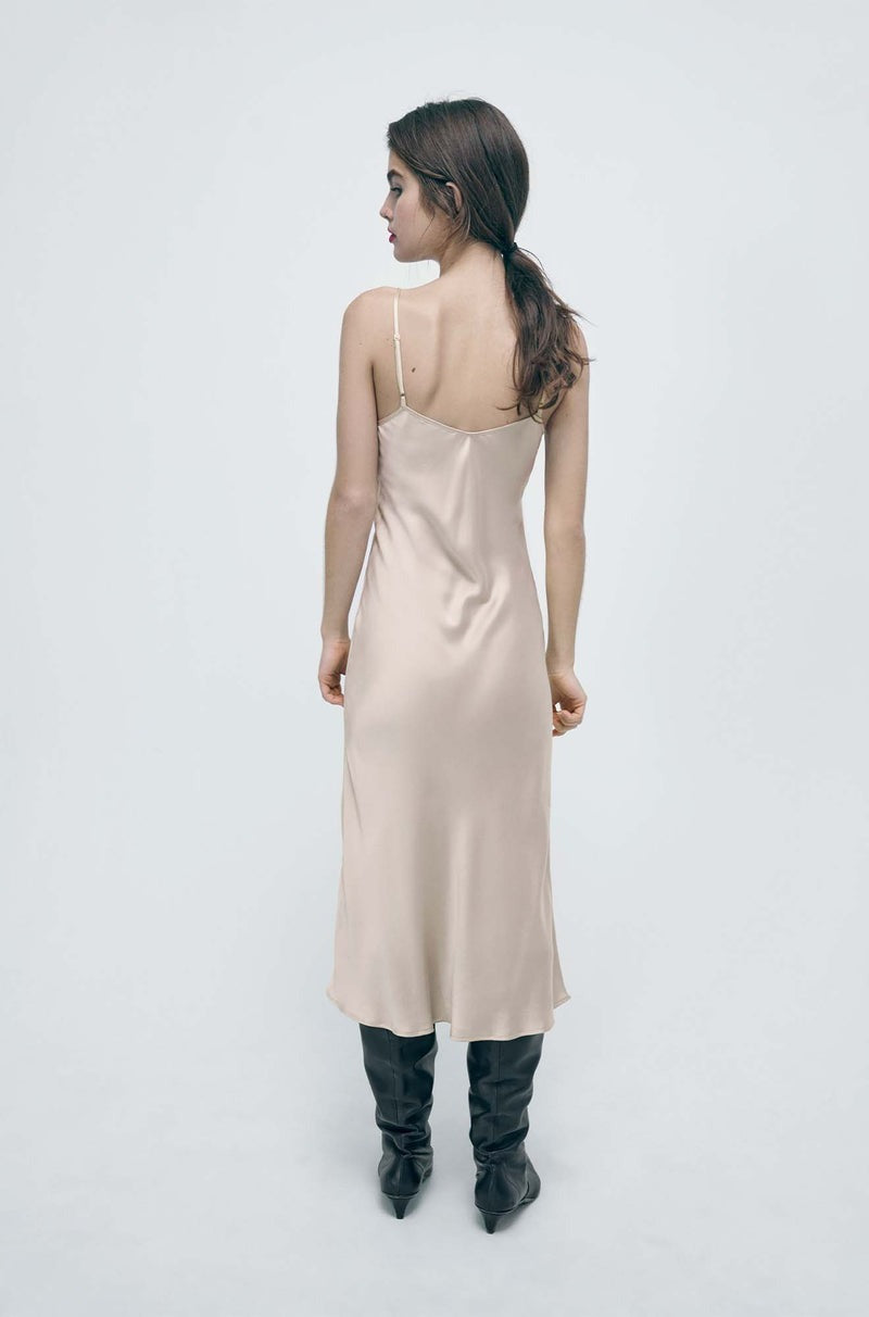 90S SLIP DRESS HAZELNUT