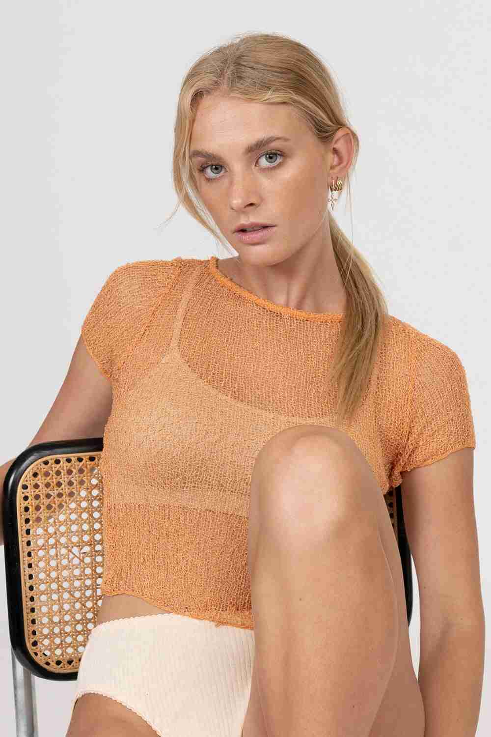 BECKIE LONG SLEEVE TOP ORANGE