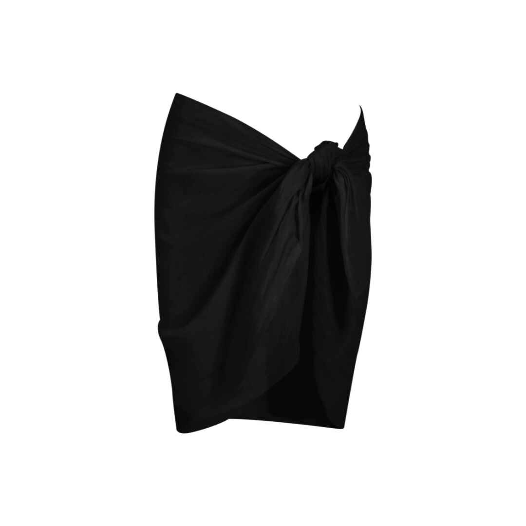 BLACK LINEN MINI PAREO