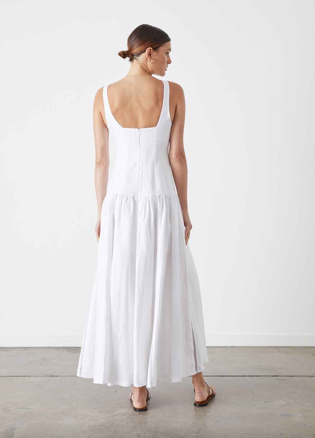 BRIDGITTE LINEN CANVAS MAXI DRESS