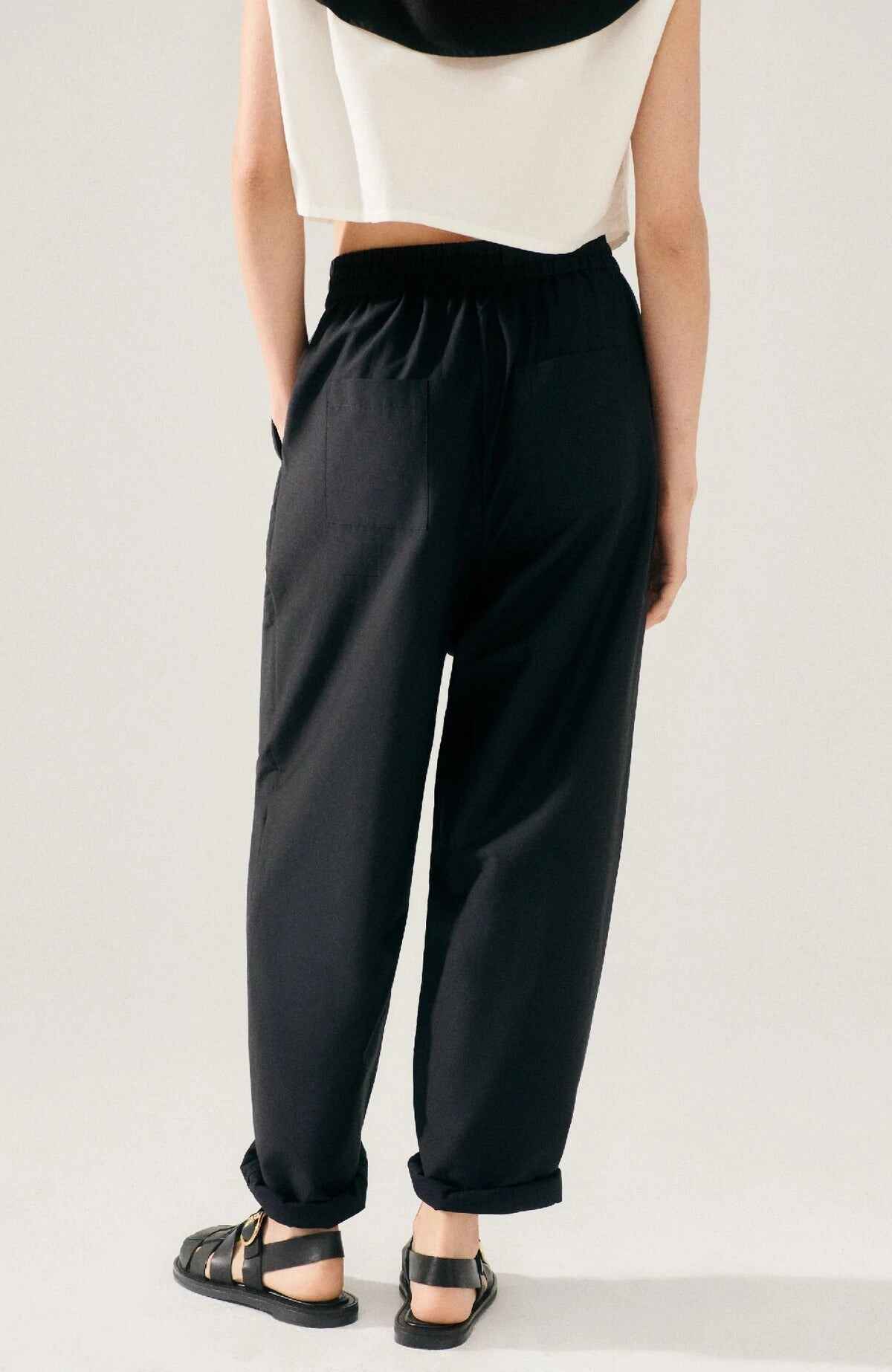 COTTON SILK SLOUCH PANTS