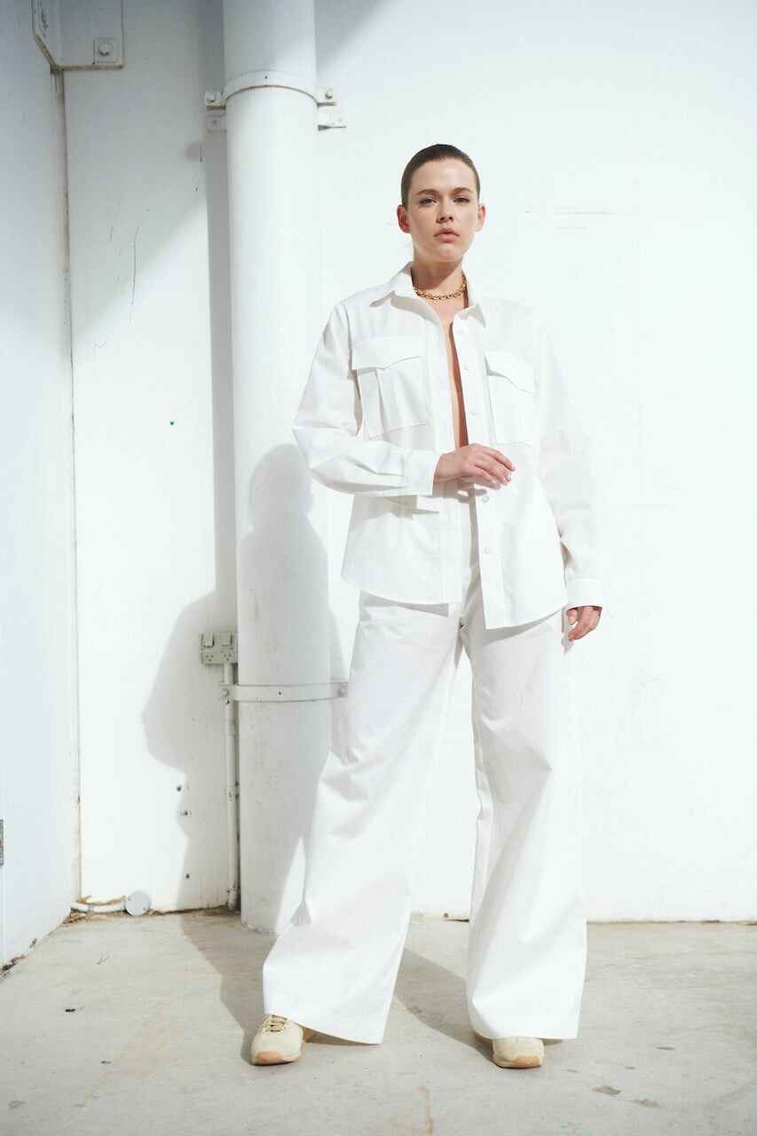 COTTON TWILL PANT WHITE