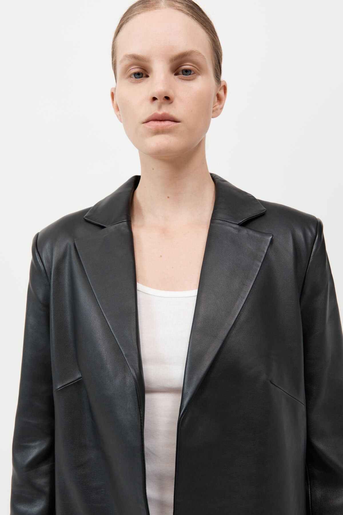 Leather Longline Jacket