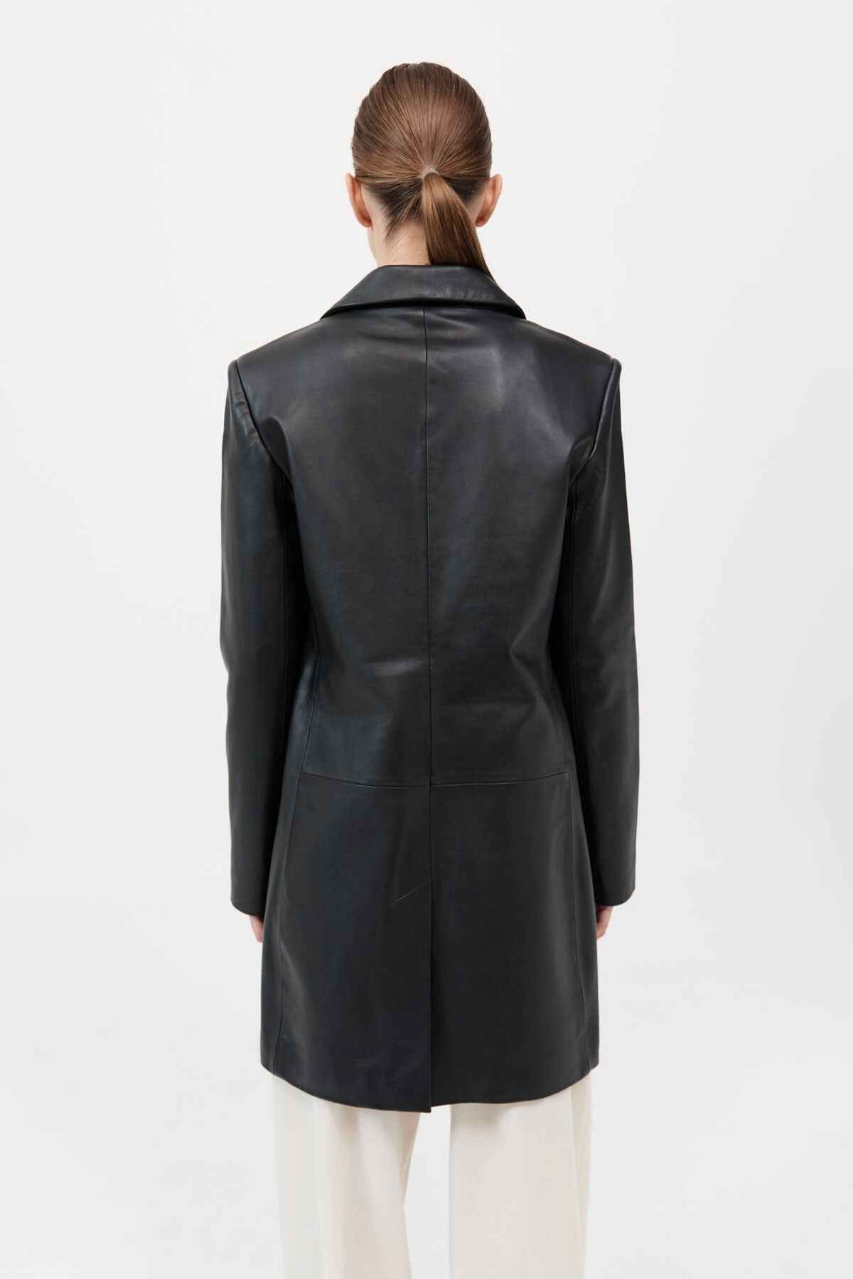 Leather Longline Jacket