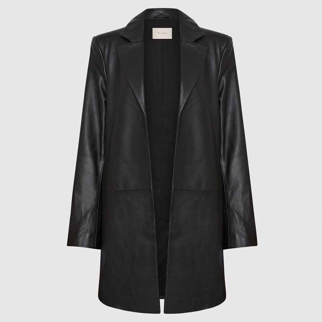 Leather Longline Jacket