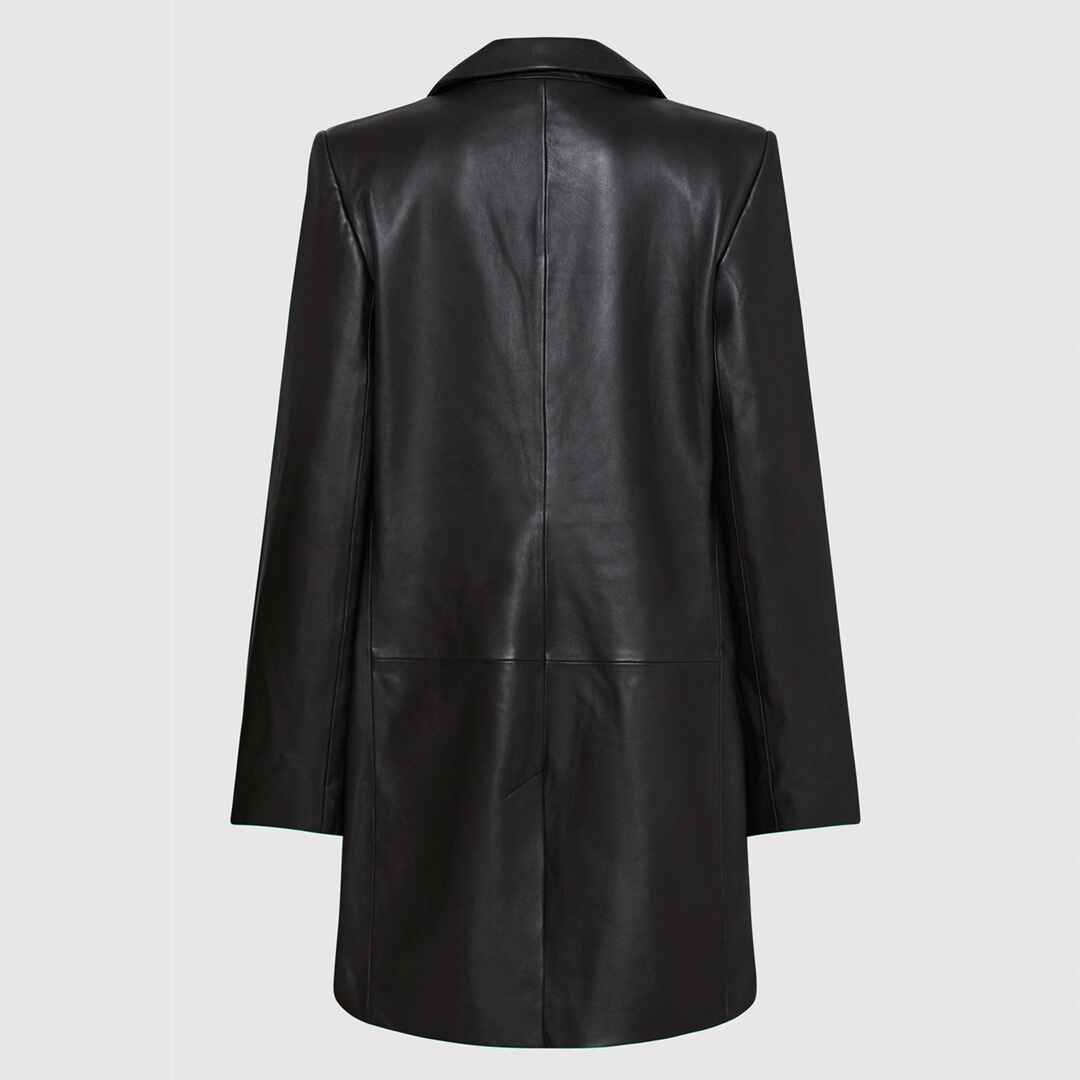 Leather Longline Jacket