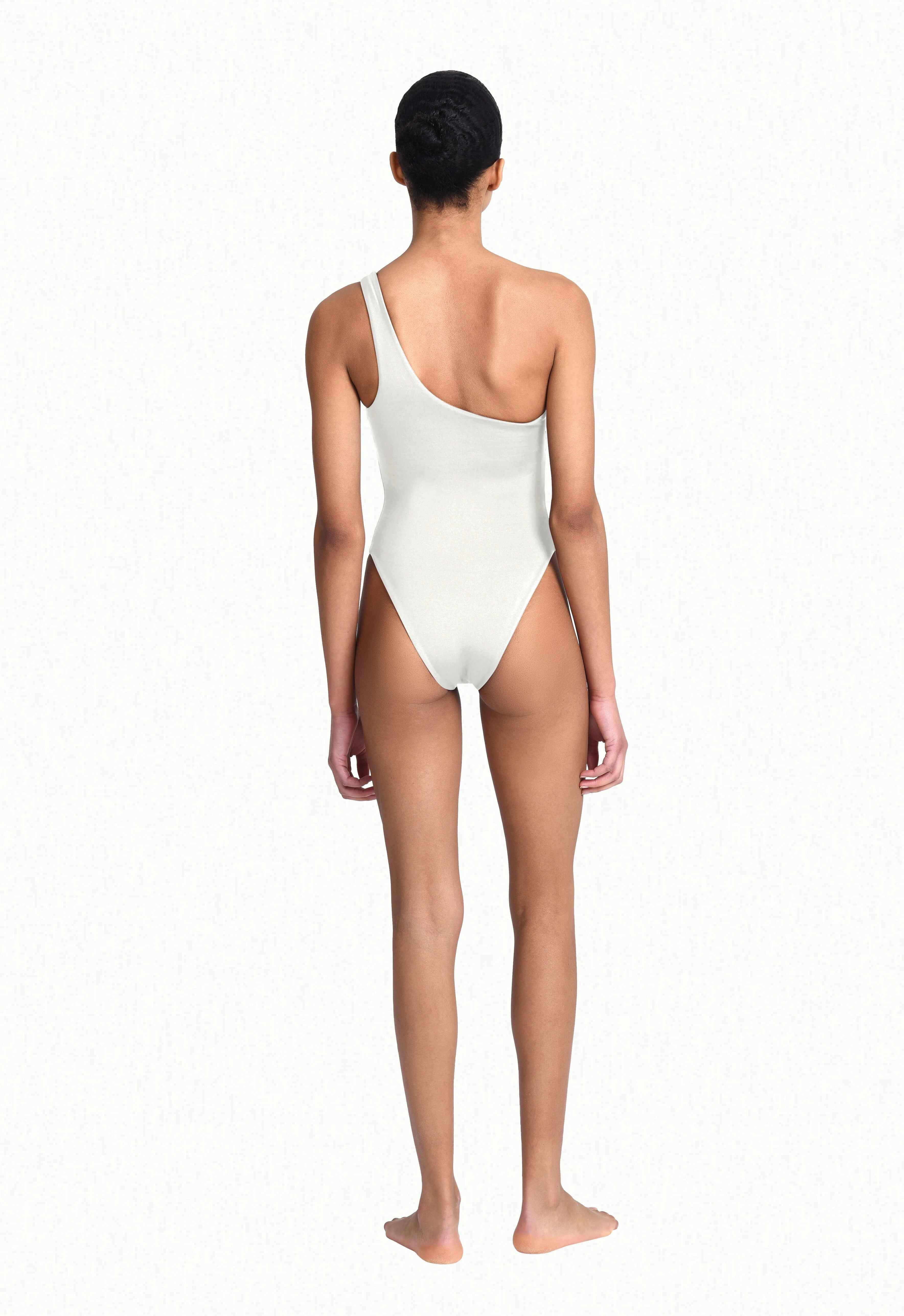 ONE SHOULDER ONE PIECE CHALK