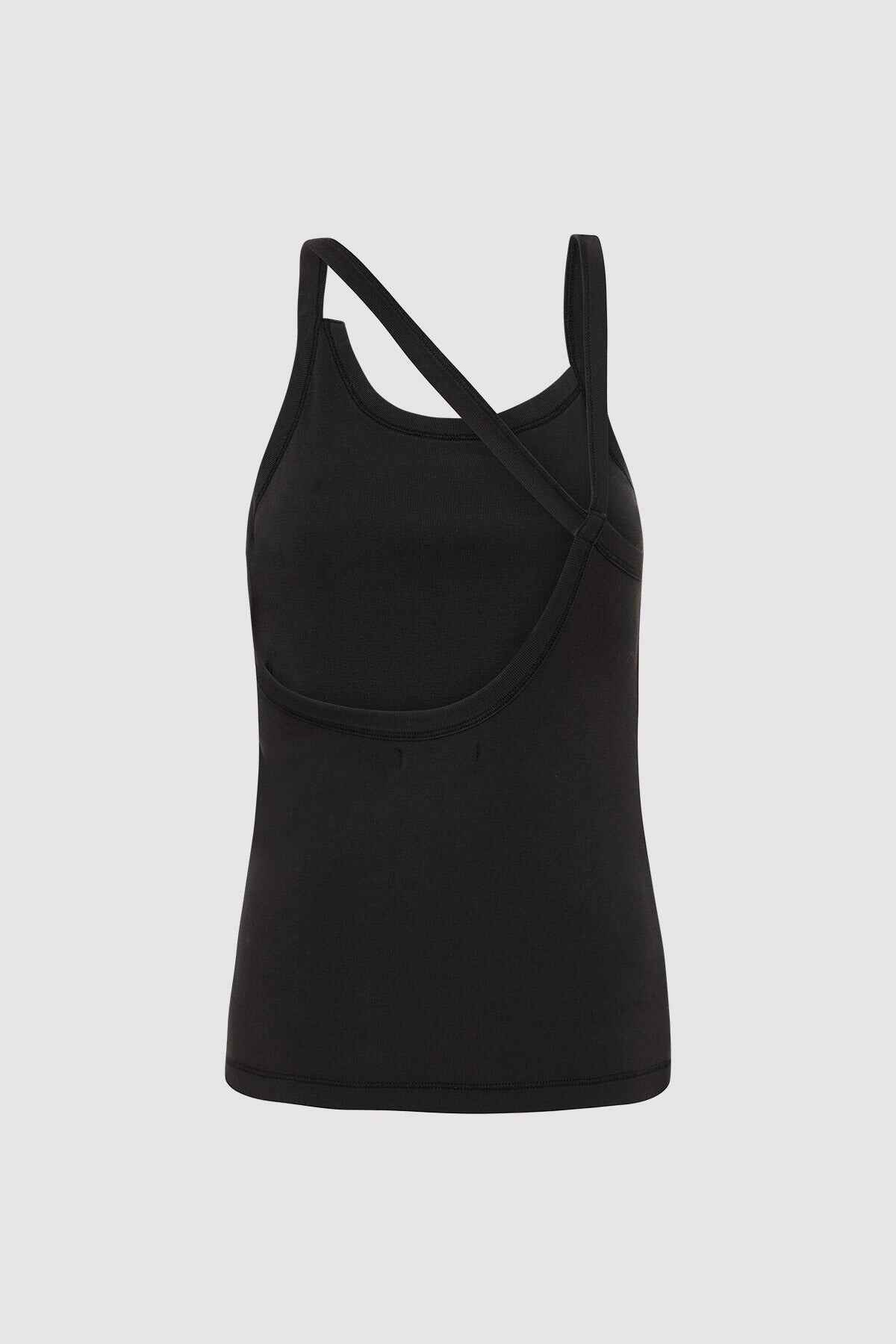 Organic Cotton Abstract Singlet - Black