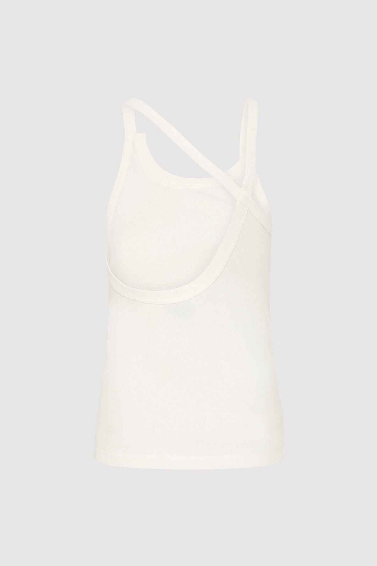 Organic Cotton Abstract Singlet - White