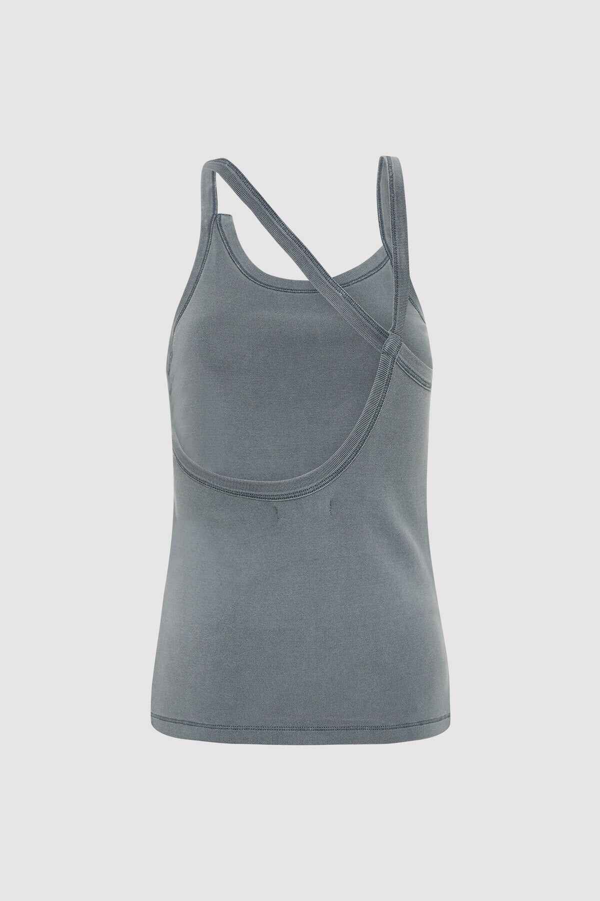 Organic Cotton Abstract Singlet - Diesel Grey