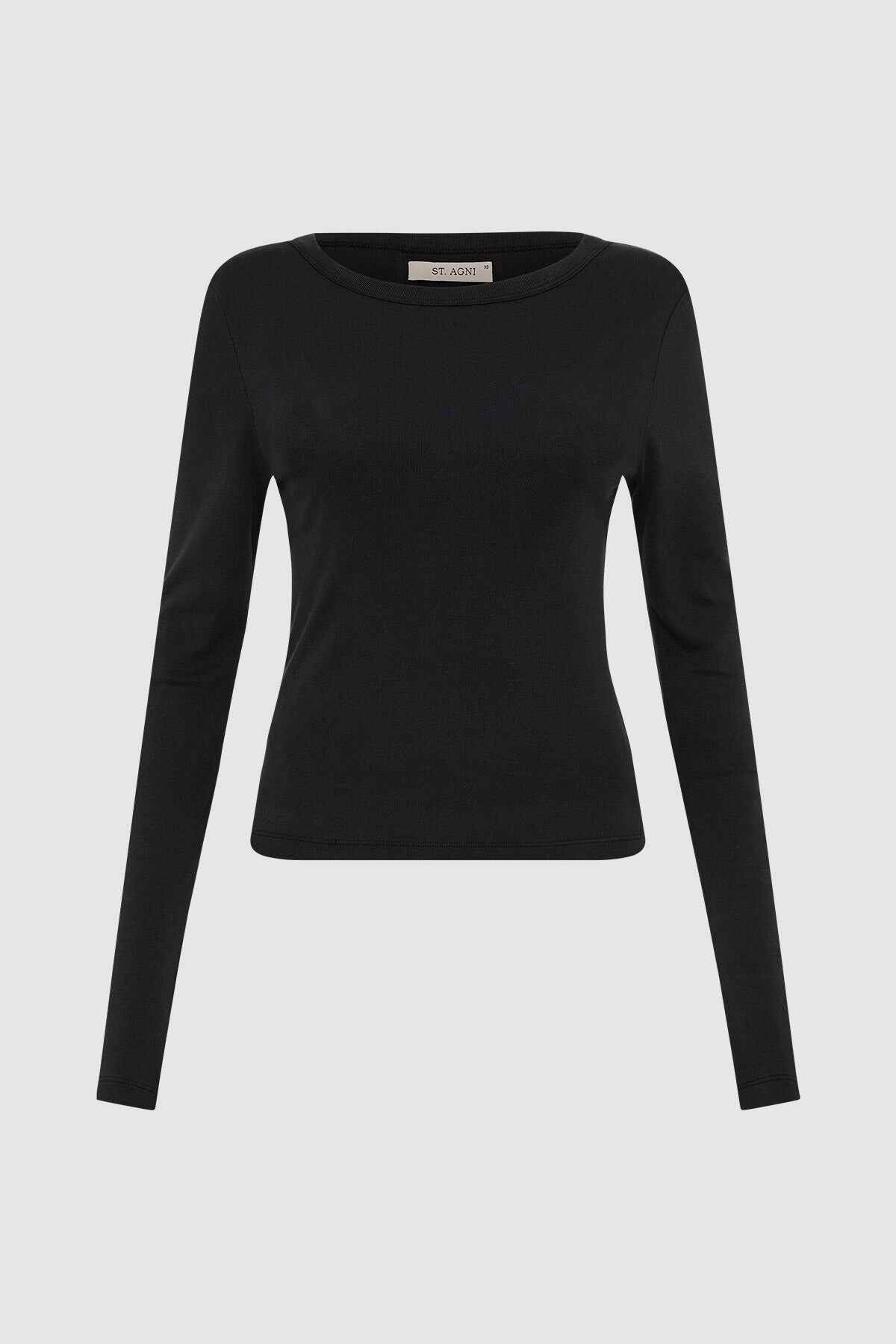 Organic Cotton Long Sleeve Top - Black