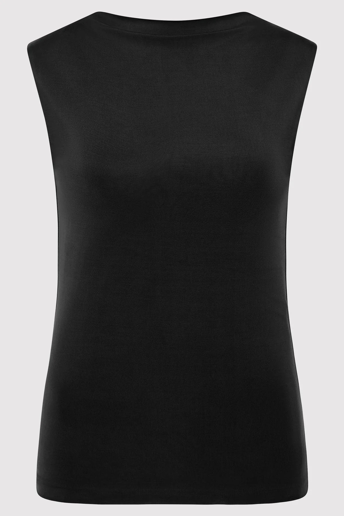 Cupro Jersey Top - Black