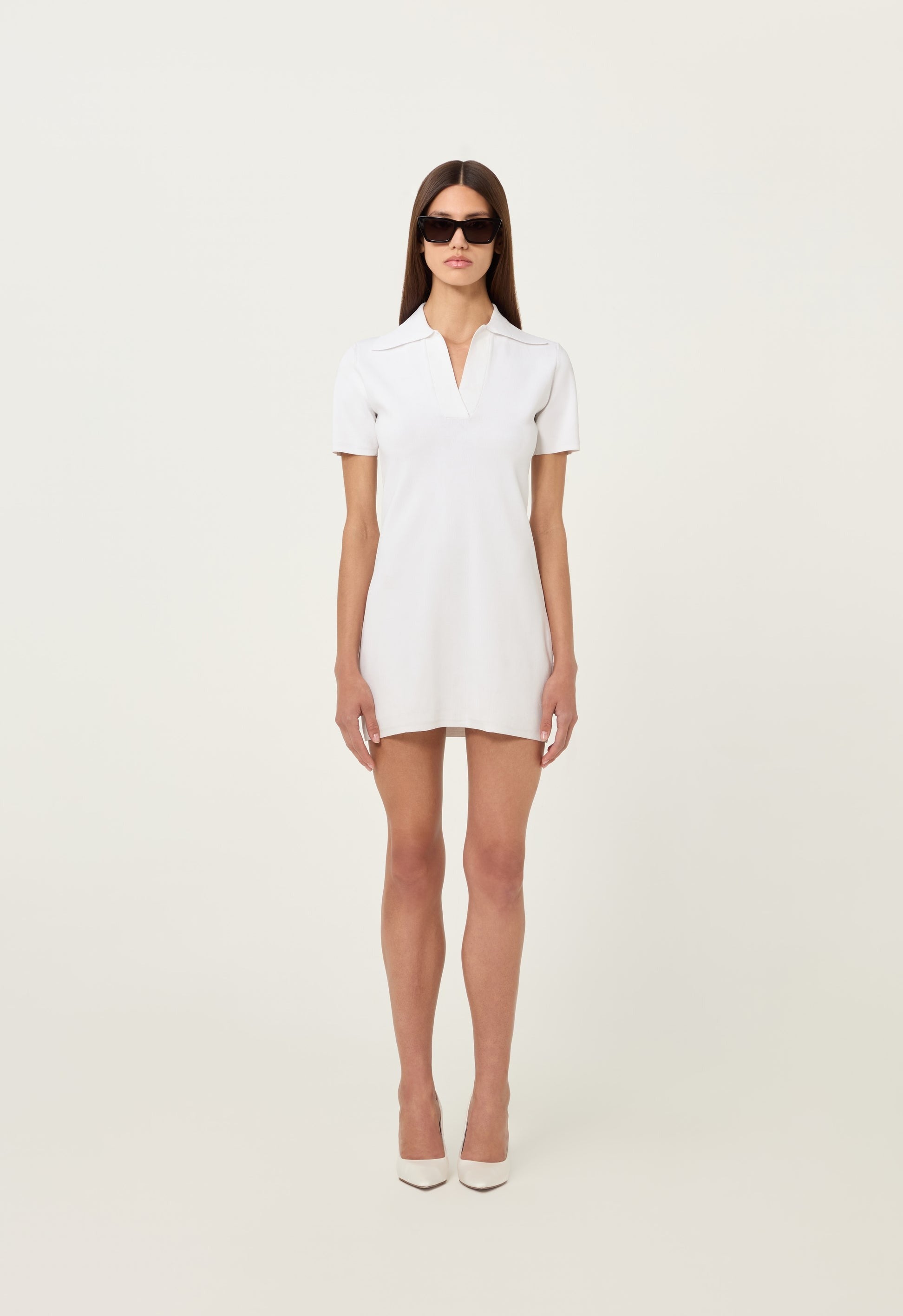 Technical Knit Polo Mini Dress