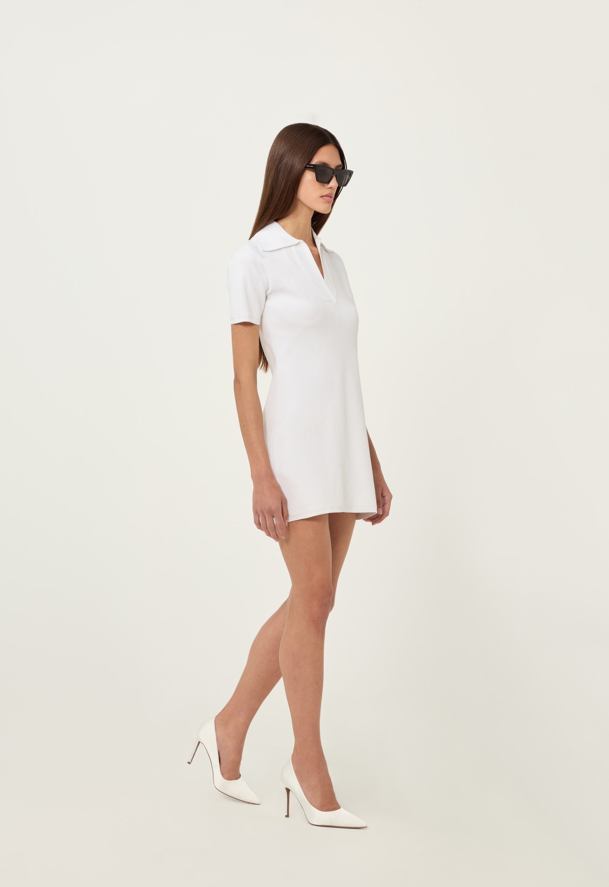 Technical Knit Polo Mini Dress