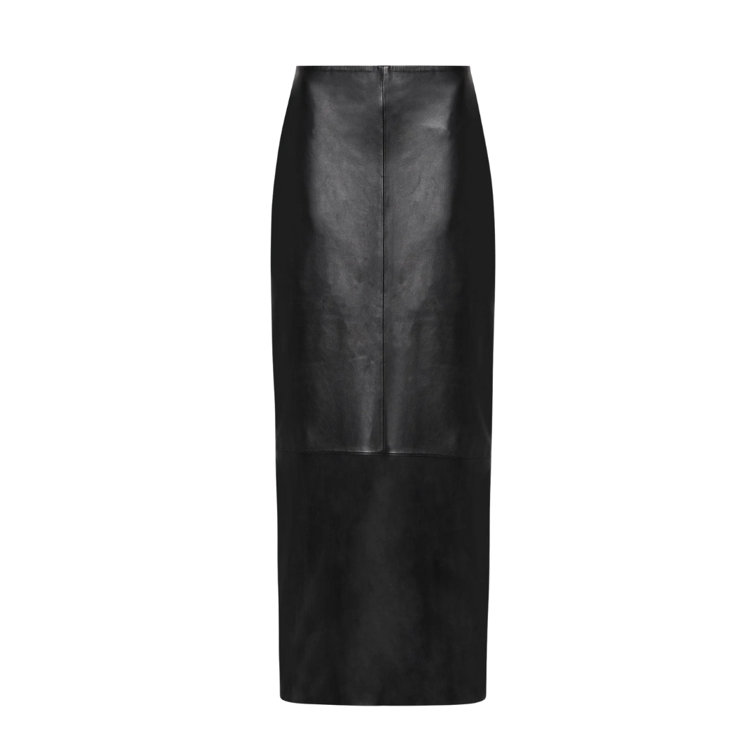 Leather Column Skirt