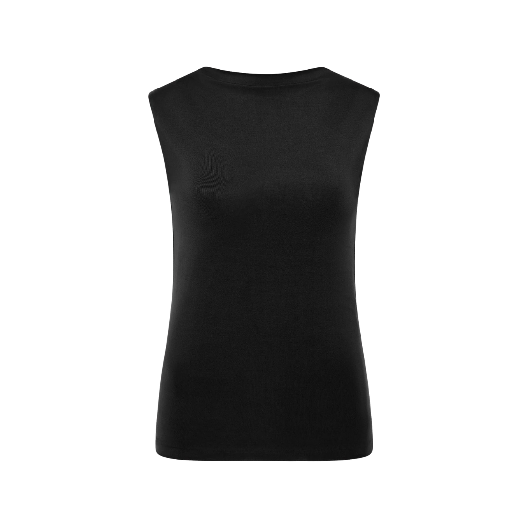 Cupro Jersey Top - Black