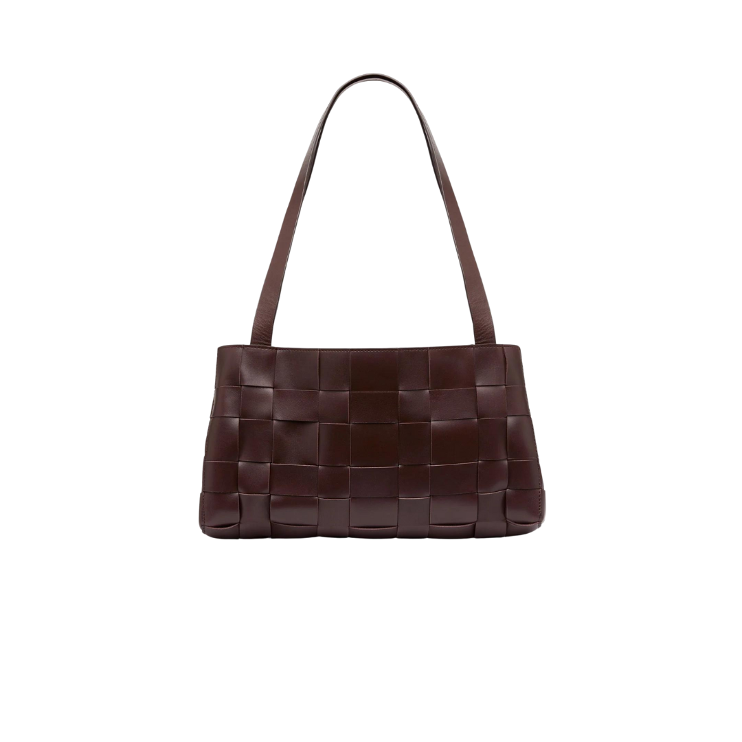 Slim Woven Tote - Chocolate