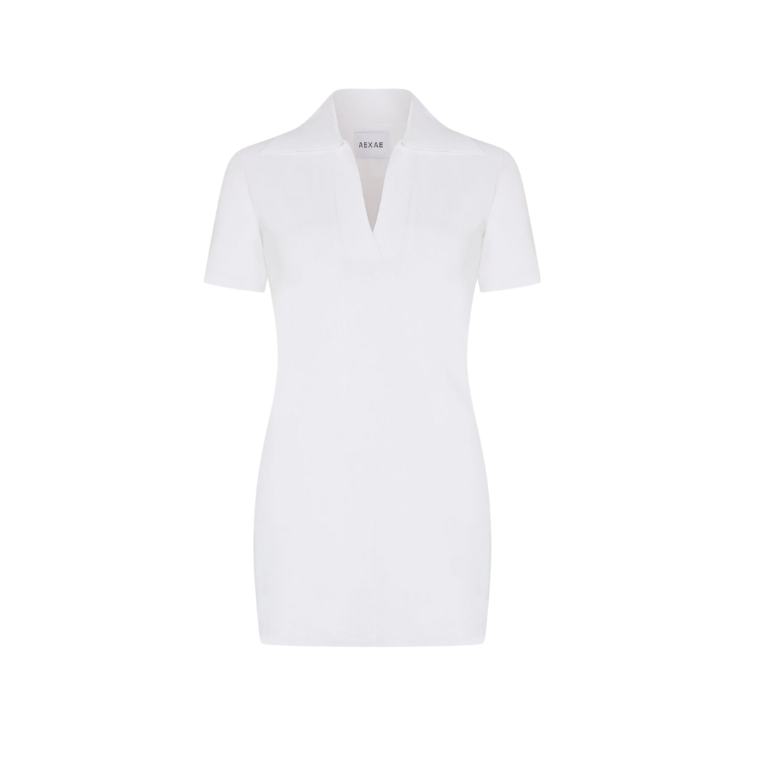 Technical Knit Polo Mini Dress