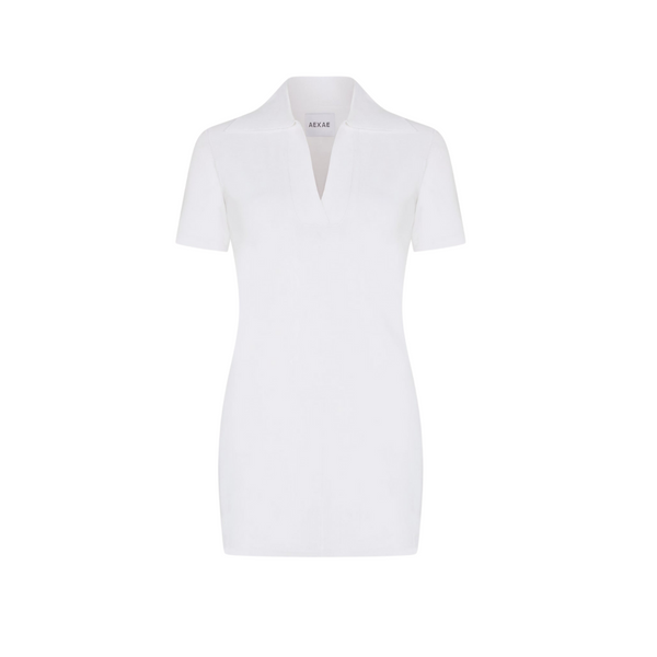 Technical Knit Polo Mini Dress