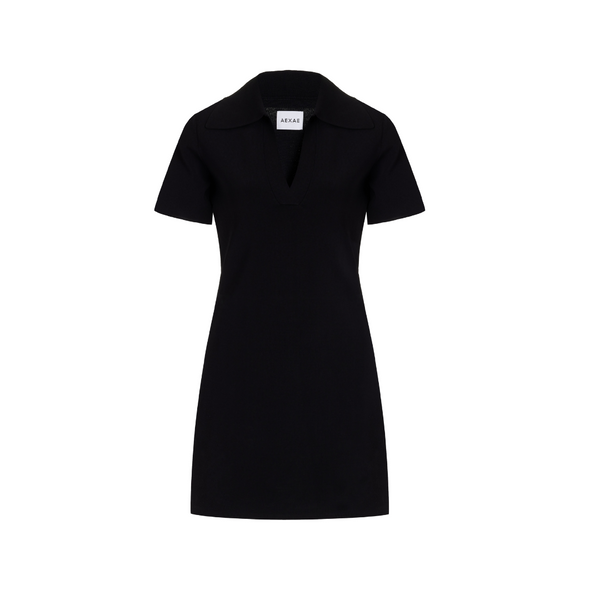 Technical Knit Polo Mini Dress